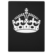 BEHALTEN Sie RUHIGE KRONE Ikone auf Schwarzem, Klemmbrett (Rückseite)