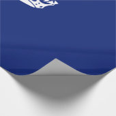 Behalten Sie ruhige Kronen-Ikone auf Marine-Blau Geschenkpapier (Ecke)