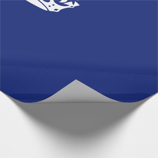 Behalten Sie ruhige Kronen-Ikone auf Marine-Blau Geschenkpapier (Ecke)