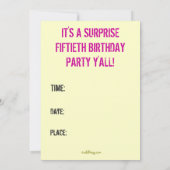 BEHALTEN Sie RUHIGE Überraschungs-50. Einladung (Rückseite)