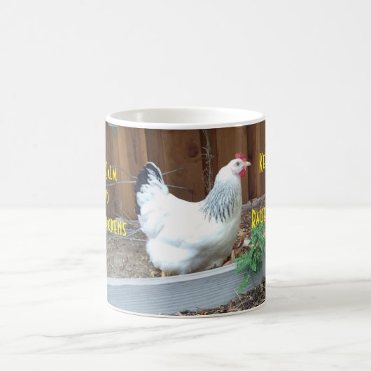 Behalten Sie ruhige und Erhöhungs-Hühner Kaffeetasse (Mittel)