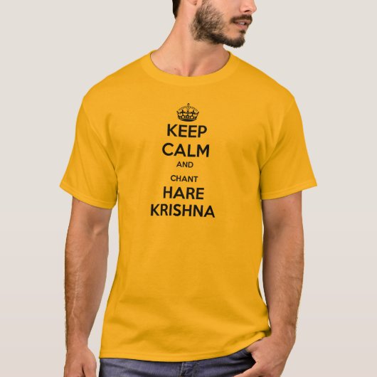 Behalten Sie ruhige und Gesang-Hasen Krishna T-Shirt (Vorderseite)