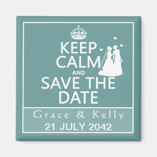 Behalten Sie ruhige und Save the Date lesbische Magnet
