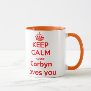 Behalten Sie ruhige Ursache Corbyn Lieben Sie rot Tasse