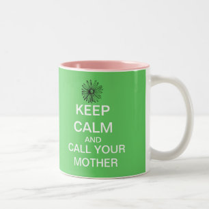 Behalten Sie ruhigen Anruf Ihre Zweifarbige Tasse