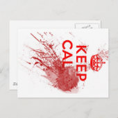 Behalten Sie ruhigen blutigen Zombie Postkarte (Vorne/Hinten)