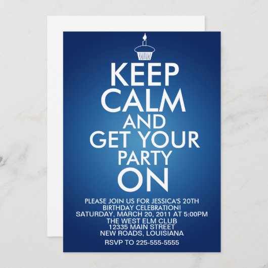 Behalten Sie ruhigen Geburtstag Einladung (Vorne/Hinten)