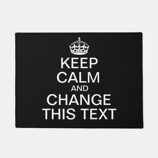 Behalten Sie ruhigen kundenspezifischen Text Fußmatte (Vorderseite)