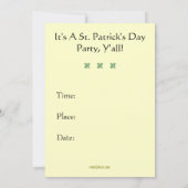 BEHALTEN Sie RUHIGEN Mod-St Patrick TagesParty Einladung (Rückseite)