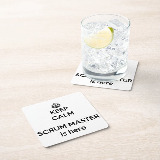 Behalten Sie ruhigen Scrum-Meister ist hier Rechteckiger Pappuntersetzer (Vor Ort)