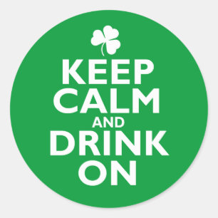 Behalten Sie ruhigen Spaß St. Patricks Tages Runder Aufkleber