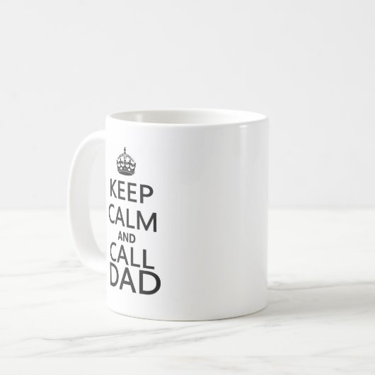 Behalten Sie ruhiger und Anruf-Vater Kaffeetasse (Vorderseite Links)