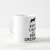Behalten Sie ruhiger und Fahrdressage Kaffeetasse (Vorderseite Links)