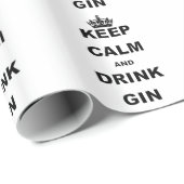 BEHALTEN SIE RUHIGER UND GETRÄNK-GIN GESCHENKPAPIER (Rolleneckpunkt)