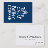 Behalten Sie ruhiger und Getränk-Kaffee - alle Visitenkarte (Vorne/Hinten)