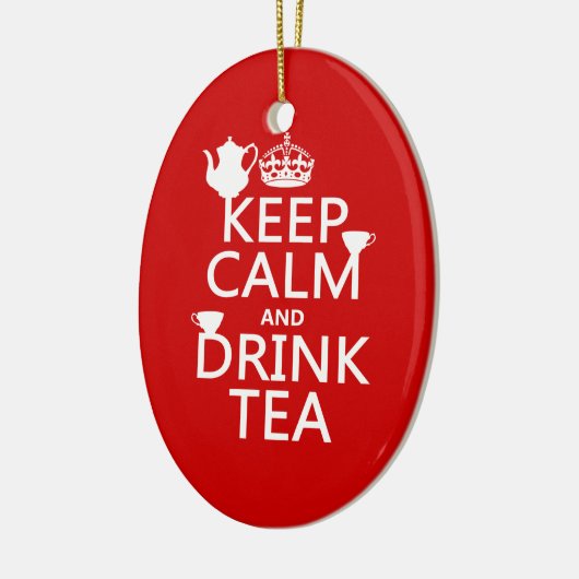 Behalten Sie ruhiger und Getränk-Tee - alle Farben Keramikornament (Links)