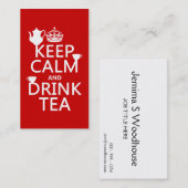 Behalten Sie ruhiger und Getränk-Tee - alle Farben Visitenkarte (Vorne/Hinten)