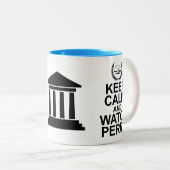 Behalten Sie ruhiger und Uhr-Perry-legaler Spaß Zweifarbige Tasse (VorderseiteRechts)