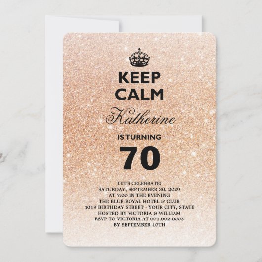 Behalten Sie ruhiges Einladung (Vorderseite)