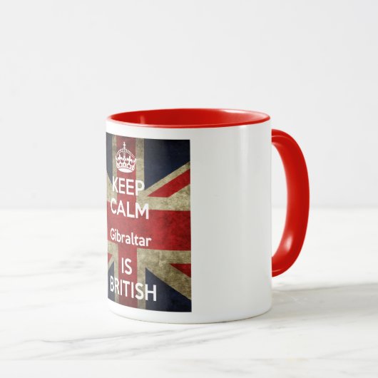 Behalten Sie ruhiges Gibraltar ist britische Tasse (VorderseiteRechts)