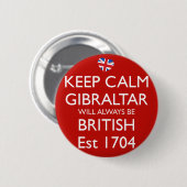 Behalten Sie ruhiges Gibraltar ist immer Button (Vorne & Hinten)