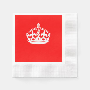 BEHALTEN Sie RUHIGES KRONE Symbol auf Feuer-Rot, Serviette