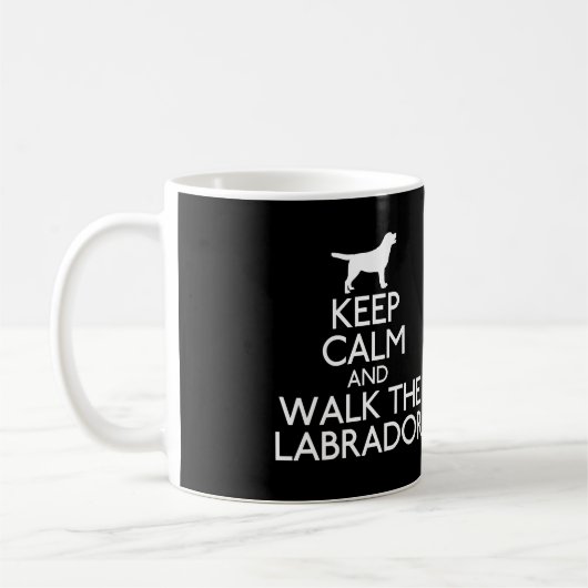 Behalten Sie ruhiges schwarzes Labrador Kaffeetasse (Links)