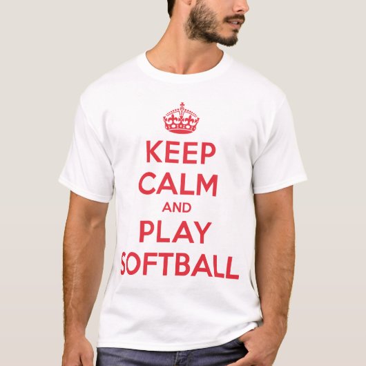 Behalten Sie ruhiges Spielsoftball-Shirt T-Shirt (Vorderseite)