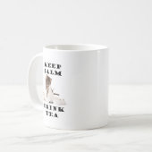 behalten Sie ruhiges und Getränkteekätzchen Kaffeetasse (Vorderseite Links)