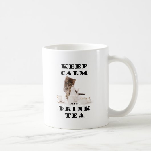 behalten Sie ruhiges und Getränkteekätzchen Kaffeetasse (Rechts)
