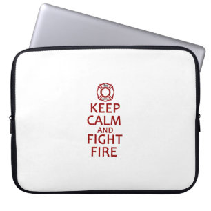 Behalten Sie ruhiges und Kampf-Feuer Laptopschutzhülle