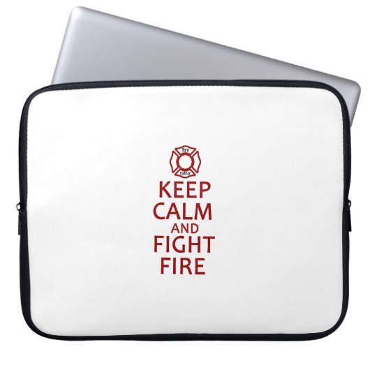 Behalten Sie ruhiges und Kampf-Feuer Laptopschutzhülle (Vorderseite)