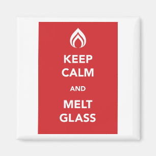 Behalten Sie ruhiges und Schmelzglas Magnet