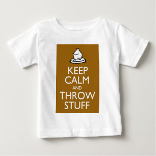 Behalten Sie ruhiges und Throw-Material Baby T-shirt