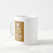 Behalten Sie ruhiges und Throw-Material Kaffeetasse (Vorderseite Links)