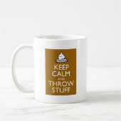 Behalten Sie ruhiges und Throw-Material Kaffeetasse (Links)