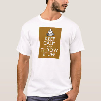 Behalten Sie ruhiges und Throw-Material T-Shirt