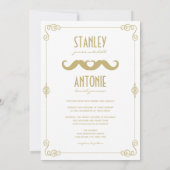 Behalten Sie Schnurrbart-klassische Vintage Einladung (Rückseite)