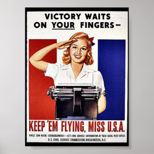 Behalten Sie sie Fliegen, Fräulein USA Poster