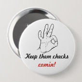 Behalten Sie sie Karos comin! Button (Vorne & Hinten)