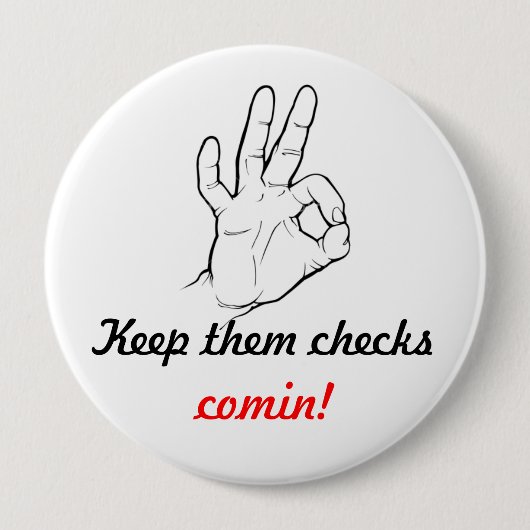 Behalten Sie sie Karos comin! Button (Vorderseite)
