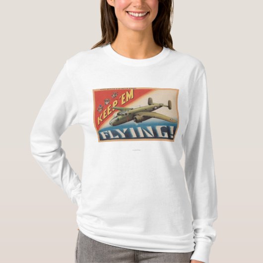 Behalten Sie sie mittlerer Bomber Flying/B-25 T-Shirt (Vorderseite)