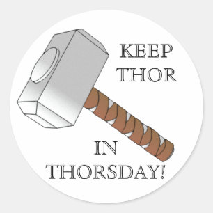 Behalten Sie Thor in Thorsday! Runde Aufkleber
