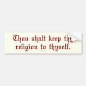 Behalten Sie Thy Religion Autoaufkleber (Vorne)