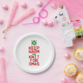 Behalten Sie warm und Strick für Weihnachten Pappteller (Party)