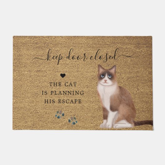Behalten Tür geschlossen | Funny Cat Escape Fußmatte (Vorderseite)