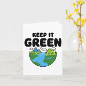 Behalten Umweltbewusstsein auf dem Green Earth Day Karte (Gelbe Blume)