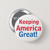 Behaltend Amerika Great Red White Blue Button (Vorne & Hinten)