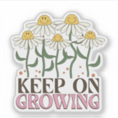 Behaltend auf wachsender positiver Quotes Retro-Bl Aufkleber (Vorderseite)