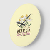 Behaltend auf wachsender positiver Quotes Retro-Bl Große Wanduhr (Winkel)